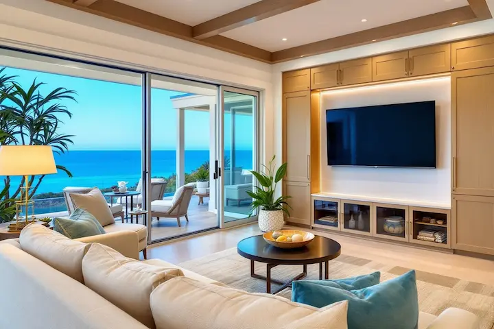 Beautiful beach front view with indoor/outdoor living