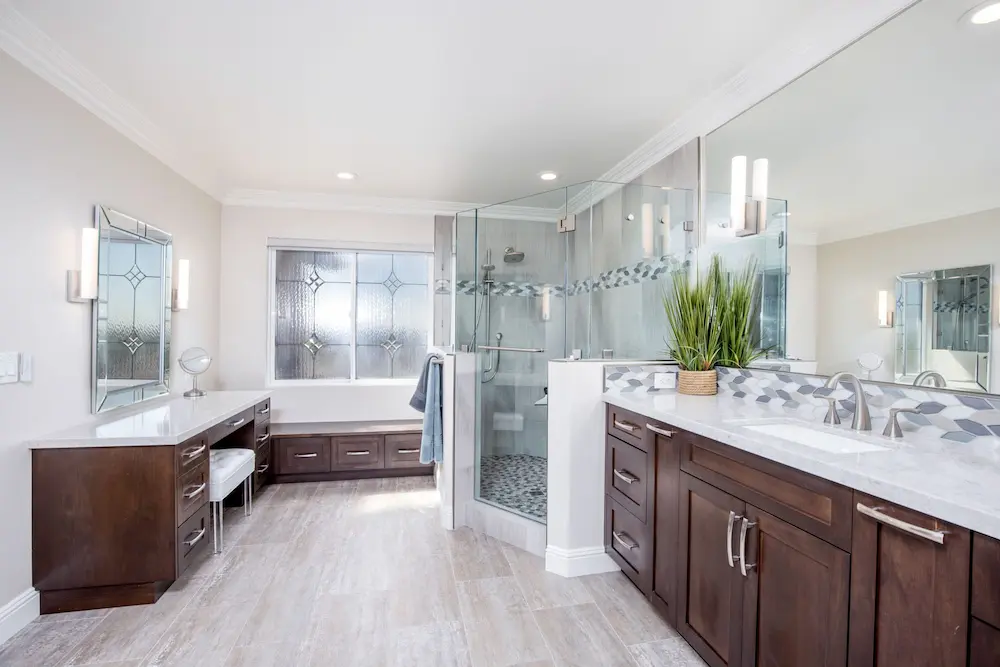Spacious bathroom remodel in San Diego